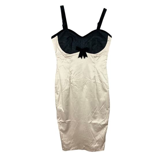 PINUP Girl DEADLY DAMES Wiggle Courtesan Dress Champagne NWT M Retro Glam - Picture 3 of 11